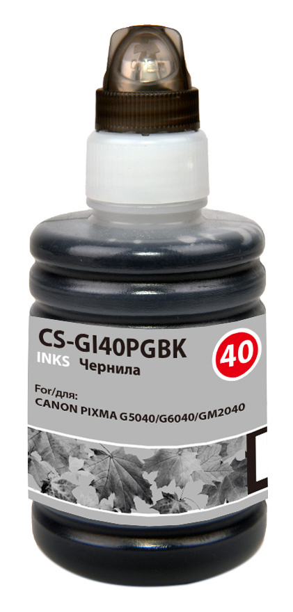 Чернила Cactus CS-GI40PGBK черный140мл для Canon Pixma G5040/G6040/GM2040