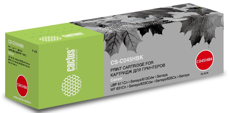 Картридж лазерный Cactus CS-C045HBK черный (2800стр.) для Canon LBP 611Cn/613Cdw/631Cn/633Cdw/635Cx