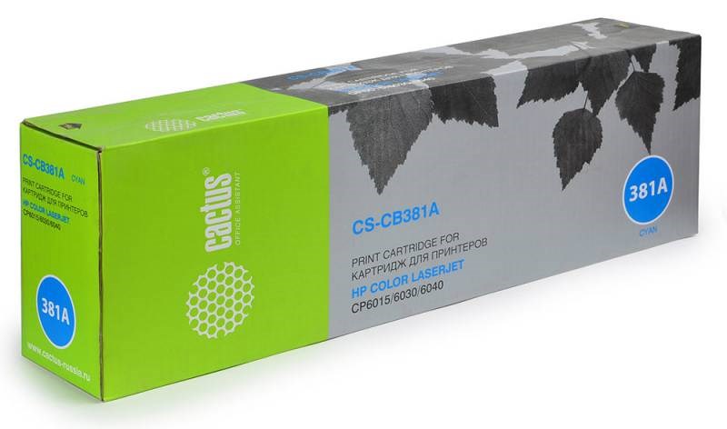 Картридж лазерный Cactus CS-CB381AR голубой (21000стр.) для HP CLJ CM6030/CM6040/CP6015