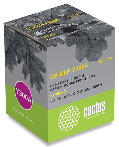 Картридж лазерный Cactus CS-CLP-Y300A желтый (1000стр.) для Samsung CLP-300/300N/CLX-3160N/3160FN