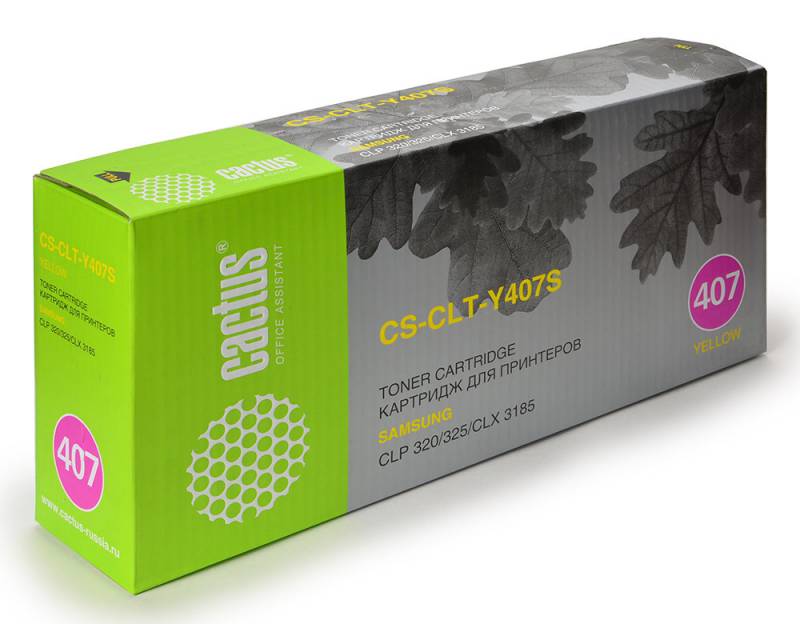 Картридж лазерный Cactus CS-CLT-Y407S желтый (1000стр.) для Samsung CLP320/320n/325/CLX3185/3185n/3185fn