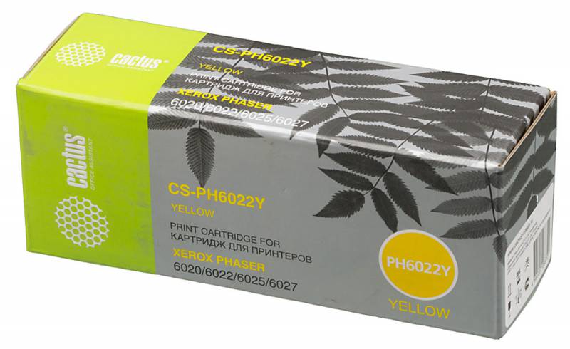 Картридж лазерный Cactus CS-PH6022Y 106R02762 желтый (1000стр.) для Xerox Phaser 6020/6022/WC 6025/6027