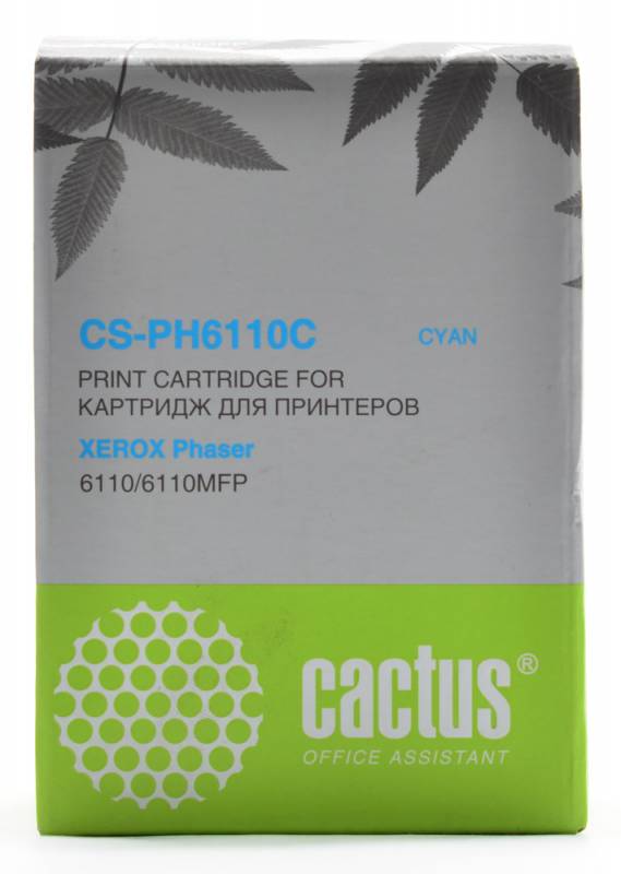 Картридж лазерный Cactus CS-PH6110C 106R01206 голубой (1000стр.) для Xerox Phaser 6110