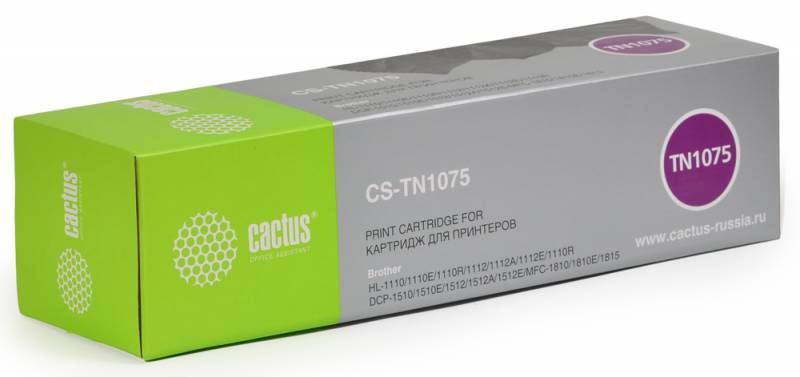 Картридж лазерный Cactus CS-TN1075 черный (1000стр.) для Brother HL-1110/1112/1510/1512/1810/1815